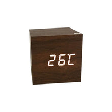 Load image into Gallery viewer, Clocks LED Wooden Alarm Clock Watch Wooden Wood Clock New Version LED Alarm Digital Desk Clock Adjustable Brightness, Alarm Time, Displays Time Date Temperature  Table Voice Control Digital Wood Electronic Desktop Table
