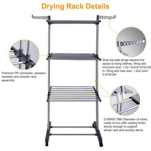 Load image into Gallery viewer, Clothes Drying Rack Rolling Collapsible Laundry Dryer Hanger Stand Rail

