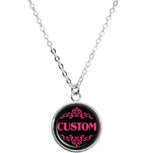 Load image into Gallery viewer, Custom Pink Personalized Name Silver Plated Chain Necklace
