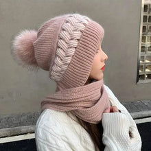 Load image into Gallery viewer, Coldproof Warm Beanie With Pom Classic Hooded Scarf Elastic Knit Hats Warm Beanies
