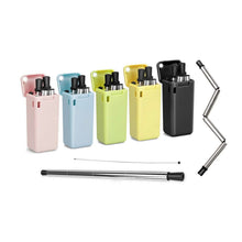 Load image into Gallery viewer, Collapsible, Portable, And Reusable Stainless Steel Drinking Straw With Case
