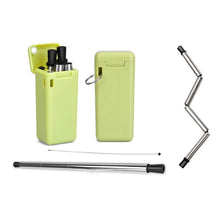 Load image into Gallery viewer, Collapsible, Portable, And Reusable Stainless Steel Drinking Straw With Case
