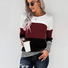 将图片加载到图库查看器，Colorblock Waffle Knit Striped Panel Tee
