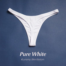 将图片加载到图库查看器，Colorful Bikini Thong Swimwear Women Swimsuit Top And Bottoms T-Back Brazilian Swimming Women's Strappy Triangle Bikini Sets High Cut Cheeky Thong Bottom Swimsuits
