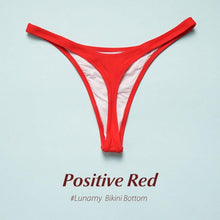 将图片加载到图库查看器，Colorful Bikini Thong Swimwear Women Swimsuit Top And Bottoms T-Back Brazilian Swimming Women's Strappy Triangle Bikini Sets High Cut Cheeky Thong Bottom Swimsuits

