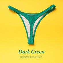 将图片加载到图库查看器，Colorful Bikini Thong Swimwear Women Swimsuit Top And Bottoms T-Back Brazilian Swimming Women's Strappy Triangle Bikini Sets High Cut Cheeky Thong Bottom Swimsuits
