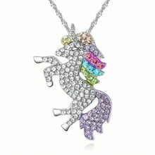 Load image into Gallery viewer, Colorful Cartoon-Themed Unicorn Earrings, Necklace, Ring &amp; Bracelet Jewelry Set
