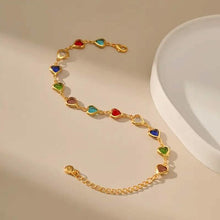Load image into Gallery viewer, Colorful Heart-Shaped Zirconia Bracelet
