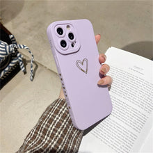 Load image into Gallery viewer, Colorful Love Heart Phone Case For iPhone 12 13 Pro Max 14 Pro Candy Color Soft Silicone Back Cover Shockproof Anti-Fingerprint Phone Case Lovely Gift For Women
