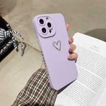 Load image into Gallery viewer, Colorful Love Heart Phone Case For iPhone 12 13 Pro Max 14 Pro Candy Color Soft Silicone Back Cover Shockproof Anti-Fingerprint Phone Case Lovely Gift For Women
