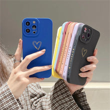 Load image into Gallery viewer, Colorful Love Heart Phone Case For iPhone 12 13 Pro Max 14 Pro Candy Color Soft Silicone Back Cover Shockproof Anti-Fingerprint Phone Case Lovely Gift For Women

