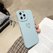Load image into Gallery viewer, Colorful Love Heart Phone Case For iPhone 12 13 Pro Max 14 Pro Candy Color Soft Silicone Back Cover Shockproof Anti-Fingerprint Phone Case Lovely Gift For Women
