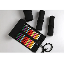 Load image into Gallery viewer, Colorful Roll Up Pencil Case Canvas Flowers Style Colored Pencils Wrap Multi-Purpose Pen Holder Cute Case
