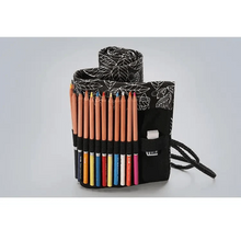 Load image into Gallery viewer, Colorful Roll Up Pencil Case Canvas Flowers Style Colored Pencils Wrap Multi-Purpose Pen Holder Cute Case
