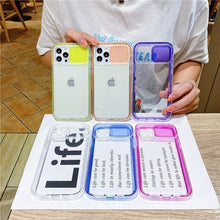 Load image into Gallery viewer, Colorful Translucent Slide Camera Lens Protection Shockproof Phone Case for iPhone Transparent Shockproof Phone Case For iPhone 13 12 11 Pro Max XR XS Max Slide Camera Lens Protection Clear Back Cover
