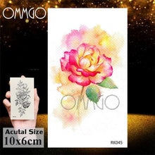 Load image into Gallery viewer, Colorful Tribal Tattoo Feather Temporary Tattoos Custom Waterproof Modern Tatoos Luxury Design
