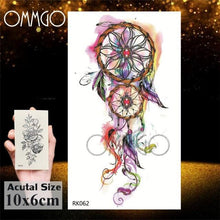 Load image into Gallery viewer, Colorful Tribal Tattoo Feather Temporary Tattoos Custom Waterproof Modern Tatoos Luxury Design
