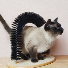 将图片加载到图库查看器，Comfortable Arch Cats Massager Pet Cat Itching Grooming Supplies Round Fleece Base Kitten Bristle Ring Brush and Carpet Base Groomer Massager Scratcher for Controlling Shedding Healthy Fur and Claws Toy Scratching Device Brush for Pets
