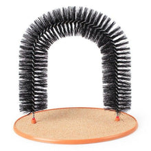 将图片加载到图库查看器，Comfortable Arch Cats Massager Pet Cat Itching Grooming Supplies Round Fleece Base Kitten Bristle Ring Brush and Carpet Base Groomer Massager Scratcher for Controlling Shedding Healthy Fur and Claws Toy Scratching Device Brush for Pets
