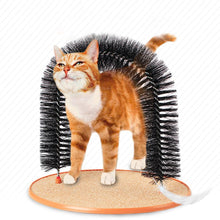 将图片加载到图库查看器，Comfortable Arch Cats Massager Pet Cat Itching Grooming Supplies Round Fleece Base Kitten Bristle Ring Brush and Carpet Base Groomer Massager Scratcher for Controlling Shedding Healthy Fur and Claws Toy Scratching Device Brush for Pets
