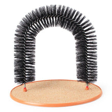 将图片加载到图库查看器，Comfortable Arch Cats Massager Pet Cat Itching Grooming Supplies Round Fleece Base Kitten Bristle Ring Brush and Carpet Base Groomer Massager Scratcher for Controlling Shedding Healthy Fur and Claws Toy Scratching Device Brush for Pets

