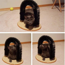将图片加载到图库查看器，Comfortable Arch Cats Massager Pet Cat Itching Grooming Supplies Round Fleece Base Kitten Toy Scratching Device Brush For Cat Arch Self Grooming and Massaging Brush Toy Pet Scratcher Pads Hair Cleaner
