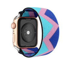 Load image into Gallery viewer, Comfortable Elastic Scrunchie Strap Band For Watch Women Bracelet Compatible With Watch Band 41mm 40mm 38mm Women Girls Adjustable Elastic Nylon Strap Solo Loop Replacement Lightweight Wristband For Watches
