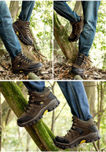 将图片加载到图库查看器，Comfortable Outdoor Waterproof Hiking Boots Men's Spring And Autumn Hiking Wear-Resistant Mountain Sports Boots Hunting Shoes High Waterproof Hiking Boots Outdoor Lightweight Mens Shoes
