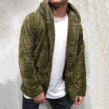 Load image into Gallery viewer, Comfortable Winter Unisex Jacket Fluffy Thick Warm Jacket Long Sleeve Hooded Coat Soft Coat Jacket Warm Casual Button Jacket Elegant Modern Autumn Plush Buttons Closure Thick Men Coat For Outdoor
