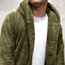 Load image into Gallery viewer, Comfortable Winter Unisex Jacket Fluffy Thick Warm Jacket Long Sleeve Hooded Coat Soft Coat Jacket Warm Casual Button Jacket Elegant Modern Autumn Plush Buttons Closure Thick Men Coat For Outdoor
