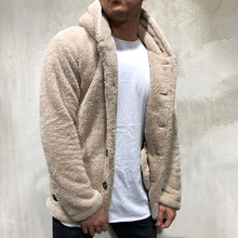 Load image into Gallery viewer, Comfortable Winter Unisex Jacket Fluffy Thick Warm Jacket Long Sleeve Hooded Coat Soft Coat Jacket Warm Casual Button Jacket Elegant Modern Autumn Plush Buttons Closure Thick Men Coat For Outdoor
