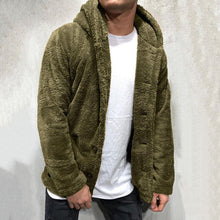 Load image into Gallery viewer, Comfortable Winter Unisex Jacket Fluffy Thick Warm Jacket Long Sleeve Hooded Coat Soft Coat Jacket Warm Casual Button Jacket Elegant Modern Autumn Plush Buttons Closure Thick Men Coat For Outdoor
