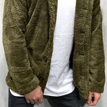 Load image into Gallery viewer, Comfortable Winter Unisex Jacket Fluffy Thick Warm Jacket Long Sleeve Hooded Coat Soft Coat Jacket Warm Casual Button Jacket Elegant Modern Autumn Plush Buttons Closure Thick Men Coat For Outdoor

