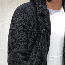Load image into Gallery viewer, Comfortable Winter Unisex Jacket Fluffy Thick Warm Jacket Long Sleeve Hooded Coat Soft Coat Jacket Warm Casual Button Jacket Elegant Modern Autumn Plush Buttons Closure Thick Men Coat For Outdoor
