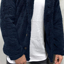 Load image into Gallery viewer, Comfortable Winter Unisex Jacket Fluffy Thick Warm Jacket Long Sleeve Hooded Coat Soft Coat Jacket Warm Casual Button Jacket Elegant Modern Autumn Plush Buttons Closure Thick Men Coat For Outdoor
