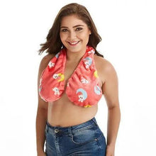 将图片加载到图库查看器，Comfortable Women Towel Bra Chest Hanging Neck Wrapped Big Bra Breastfeeding Lightweight Ladies Towel Bra
