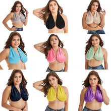 将图片加载到图库查看器，Comfortable Women Towel Bra Chest Hanging Neck Wrapped Big Bra Breastfeeding Lightweight Ladies Towel Bra
