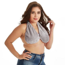 将图片加载到图库查看器，Comfortable Women Towel Bra Chest Hanging Neck Wrapped Big Bra Breastfeeding Lightweight Ladies Towel Bra
