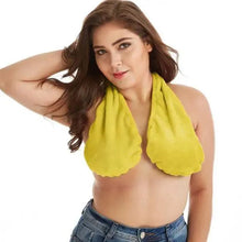 将图片加载到图库查看器，Comfortable Women Towel Bra Chest Hanging Neck Wrapped Big Bra Breastfeeding Lightweight Ladies Towel Bra
