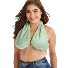 将图片加载到图库查看器，Comfortable Women Towel Bra Chest Hanging Neck Wrapped Big Bra Breastfeeding Lightweight Ladies Towel Bra
