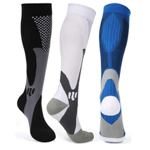 将图片加载到图库查看器，Compression Socks Nylon Medical Nursing Stockings Specializes Outdoor Cycling Sport Socks Men,20-30mmhg Run Nurse Socks for Edema Diabetic Varicose Veins Fast-drying Breathable Adult Sports Socks
