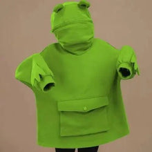 将图片加载到图库查看器，Cool Women Hoodie Perfect Sleeping Frog Pullover Winter Sense Hooded Modern Casual Sweatshirts Cute Funny Style Comfortable Frog Pullover Hoodie For Women
