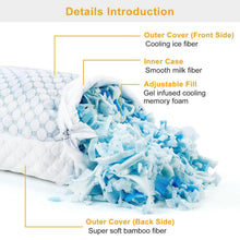 将图片加载到图库查看器，Cooling Memory Foam Pillow Ventilated with Cooling Gel Infused Memory Foam
