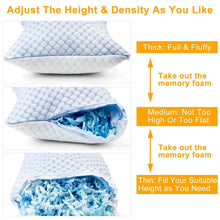 将图片加载到图库查看器，Cooling Memory Foam Pillow Ventilated with Cooling Gel Infused Memory Foam
