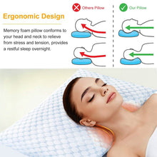 将图片加载到图库查看器，Cooling Memory Foam Pillow Ventilated with Cooling Gel Infused Memory Foam
