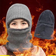 将图片加载到图库查看器，Coral Fleece Winter hat Beanies Hat Scarf Warm Breathable Wool Knitted Hat For women Double Layers Protection Cap Mask Scarf Hat Set Outdoor Sport Warm Beanies Hat For Men Knitted Hats Bandana Hiking Camping Kid Neck Warmer Cap

