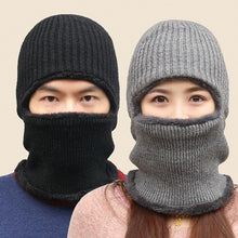 将图片加载到图库查看器，Coral Fleece Winter hat Beanies Hat Scarf Warm Breathable Wool Knitted Hat For women Double Layers Protection Cap Mask Scarf Hat Set Outdoor Sport Warm Beanies Hat For Men Knitted Hats Bandana Hiking Camping Kid Neck Warmer Cap
