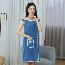 Load image into Gallery viewer, Coral Velvet Bath Towel Skirt Bow Sling Bathrobe

