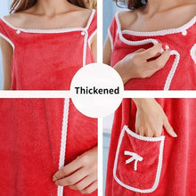 Load image into Gallery viewer, Coral Velvet Bath Towel Skirt Bow Sling Bathrobe
