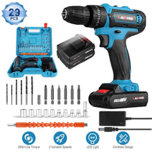 Load image into Gallery viewer, Cordless Drill Set with 2 Pieces 8V Batteries and Charger 2 Variable Speed 3/8In Keyless Chuck
